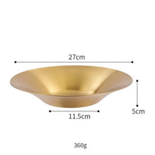 Load image into Gallery viewer, Deepened Stainless Steel Dinner Plate Round Golden or Silver
