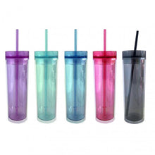 Load image into Gallery viewer, 473ml Double Layer Plastic Water Cup Transparent Straw Cup
