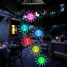 Load image into Gallery viewer, Garden Solar Hummingbird Butterfly Dragonfly Colorful Changing Wind Chime Light
