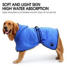 Load image into Gallery viewer, Pet Dog Bathrobe Microfiber Super Absorbent Dog Cat Bath Towel Quick-Drying Microfiber
