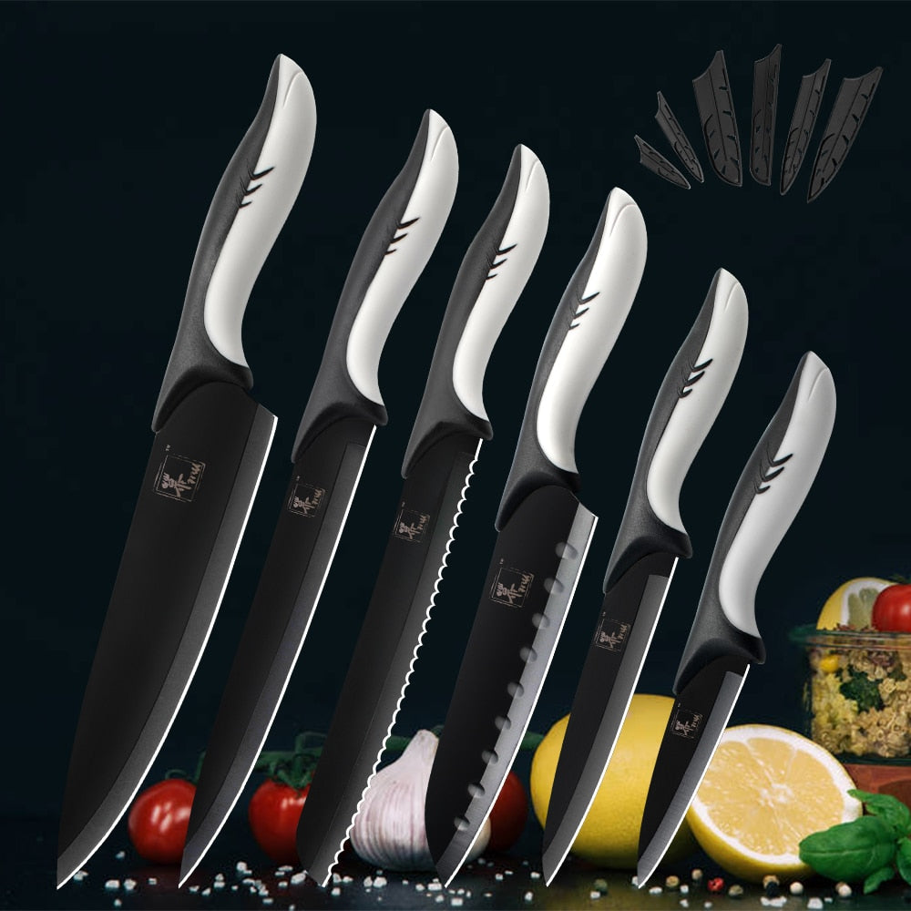 Professional Kitchen Knife Set with Covers Japanese