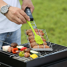 Load image into Gallery viewer, Barbecue Grilling Basket 6 Hot Dogs Metal BBQ Sausage Rack Grill Mesh Clip
