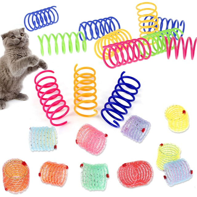 30 Pieces Kitten Toy Plastic Coil Spiral Toy