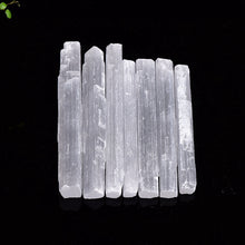 Load image into Gallery viewer, 90-110mm Natural Monocrystal Selenite Crystal Point Stick Wand
