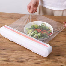 Load image into Gallery viewer, Kitchen Plastic Foil Cling Film Wrap Storage Dispenser Sharp Cutter Storage Tool
