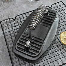 Load image into Gallery viewer, Kitchen BBQ Cast Iron Steak Burger Press Pre-Seasoned Grilling Accessory Stainless Steel
