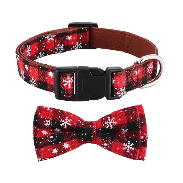 1pc Cloth Pet Dog Christmas Bow Tie Collar Adjustable Bow Tie Necktie Collar