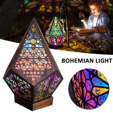 Load image into Gallery viewer, Floor Lamp Wood Bohemian Starry Sky Night Lamp USB Table Light Porjectors
