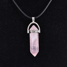 Load image into Gallery viewer, Natural Quartz Crystal Point Pendant Healing Chakra Stone Pendulum Hexagon Wand
