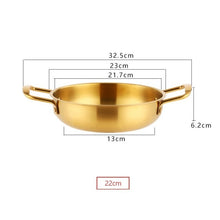 Load image into Gallery viewer, Stainless Steel Seafood Pot Golden Thickened Single Small Hot Pot
