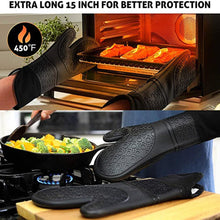 Load image into Gallery viewer, 3 Pieces Set Silicone Oven Mitts And Pot Holders Pads Heat Resistant Honeycomb Mat
