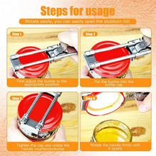 Load image into Gallery viewer, Adjustable Jar Opener Stainless Steel Manual Bottle Lid Opener For Weak Hands Easy Grip
