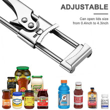 Load image into Gallery viewer, Adjustable Jar Opener Stainless Steel Manual Bottle Lid Opener For Weak Hands Easy Grip
