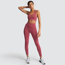 Load image into Gallery viewer, Summer 2 Piece Set Women Yoga  Workout Leggings Sports Suit Bras
