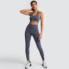 Load image into Gallery viewer, Summer 2 Piece Set Women Yoga  Workout Leggings Sports Suit Bras
