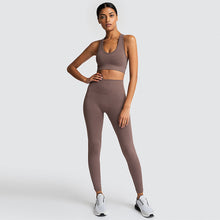 Load image into Gallery viewer, Summer 2 Piece Set Women Yoga  Workout Leggings Sports Suit Bras
