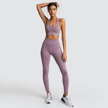 Load image into Gallery viewer, Summer 2 Piece Set Women Yoga  Workout Leggings Sports Suit Bras
