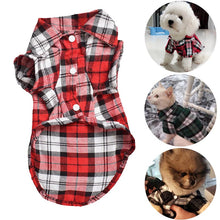 Load image into Gallery viewer, Dog Shirts British Style Plaid Pet Dog Clothes for Small Dogs Cotton
