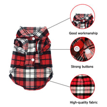 Load image into Gallery viewer, Dog Shirts British Style Plaid Pet Dog Clothes for Small Dogs Cotton
