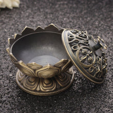 Load image into Gallery viewer, Chinese Buddha Alloy Incense Burner Lotus Flower Incense Holder Handmade
